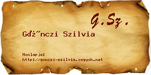 Gönczi Szilvia névjegykártya